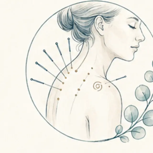Ilustração artística da terapia Acupuntura
