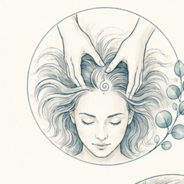 Ilustração artística da terapia Massagem Epicraniana